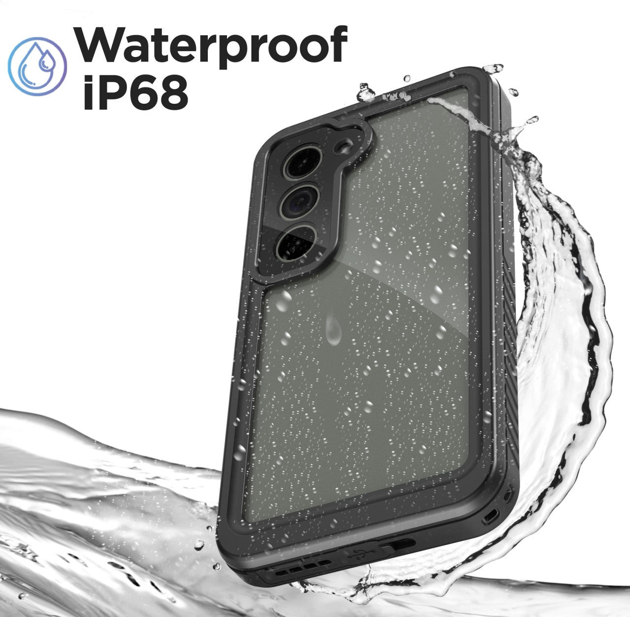 Encased Waterproof Case Samsung Galaxy S23 with Belt Clip Holster - Black