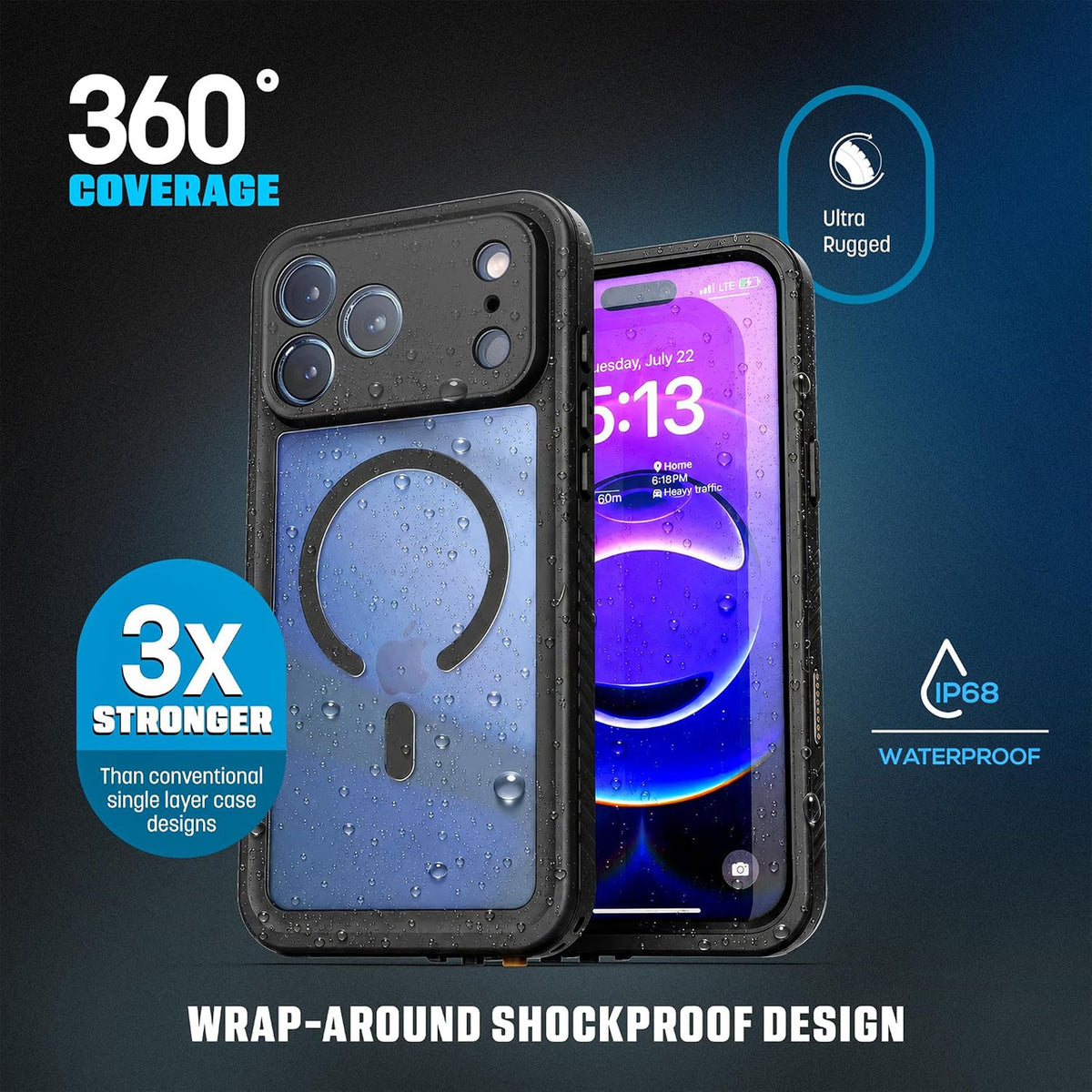 Encased Titan Waterproof Case iPhone 18 Pro Max - Clear