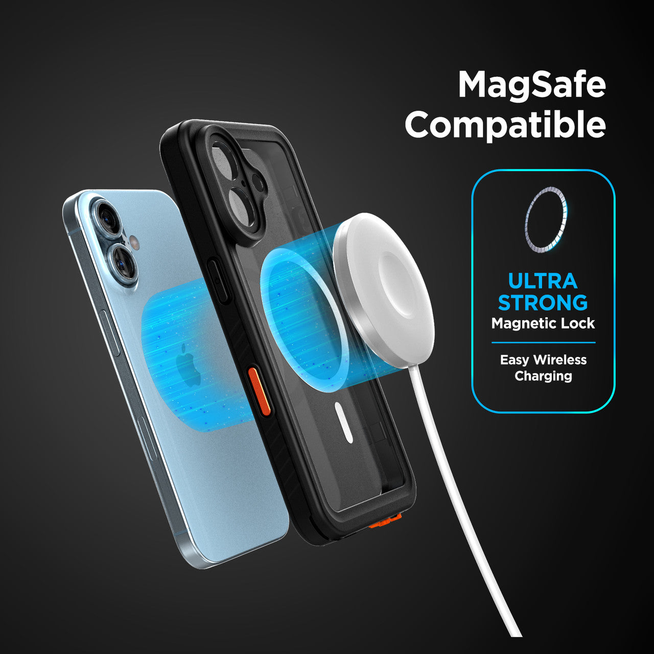 Encased Waterproof Case iPhone 16 with Belt Clip Holster - Clear