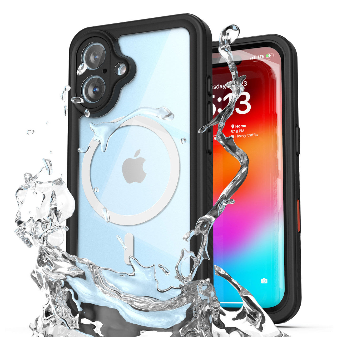 Encased Waterproof Case iPhone 16 Plus with Belt Clip Holster - Clear