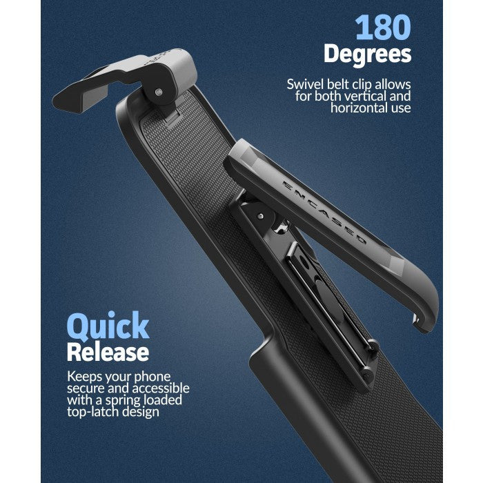 Encased Waterproof Case iPhone 14 Pro Max with Belt Clip Holster - Black