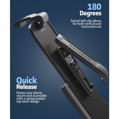 Encased Waterproof Case iPhone 14 Pro Max with Belt Clip Holster - Black