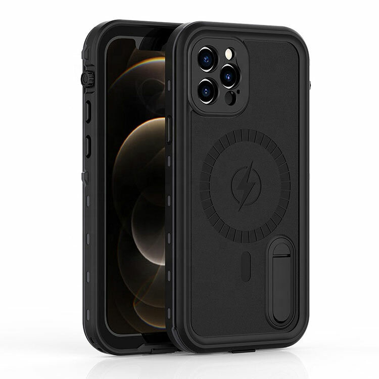 Krakatoo MagStand WaterProof Case iPhone 12 Pro - Stealth Black