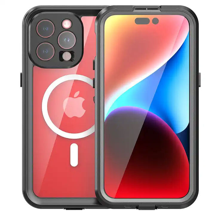 Krakatoo Dot WaterProof Case iPhone 15 Pro Max - Black/Clear