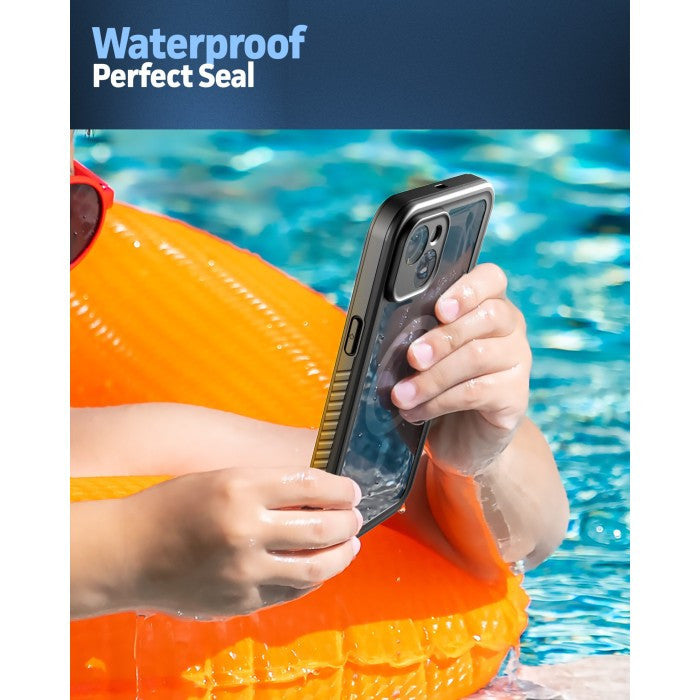 Encased Waterproof Case iPhone 14 Pro Max with Belt Clip Holster - Black