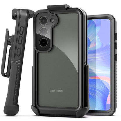 Encased Waterproof Case Samsung Galaxy S23+ Plus with Belt Clip Holster - Black