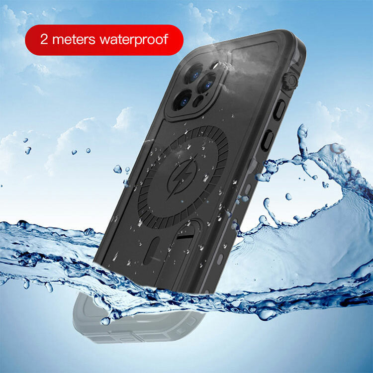 Krakatoo MagStand WaterProof Case iPhone 12 Pro - Stealth Black