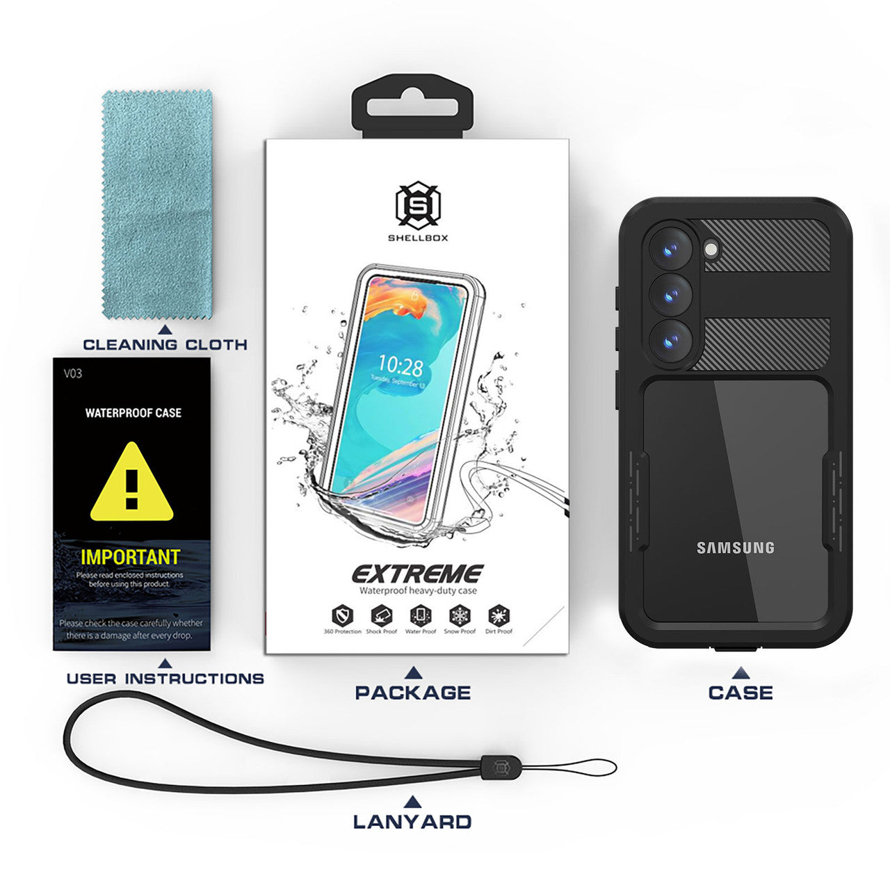 Krakatoo Mars Waterproof Case Samsung Galaxy S23 - Black