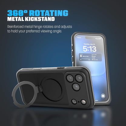 Encased Waterproof with Magnetic Kickstand Case iPhone 18 Pro - Black