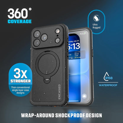 Encased Waterproof with Magnetic Kickstand Case iPhone 18 Pro - Black