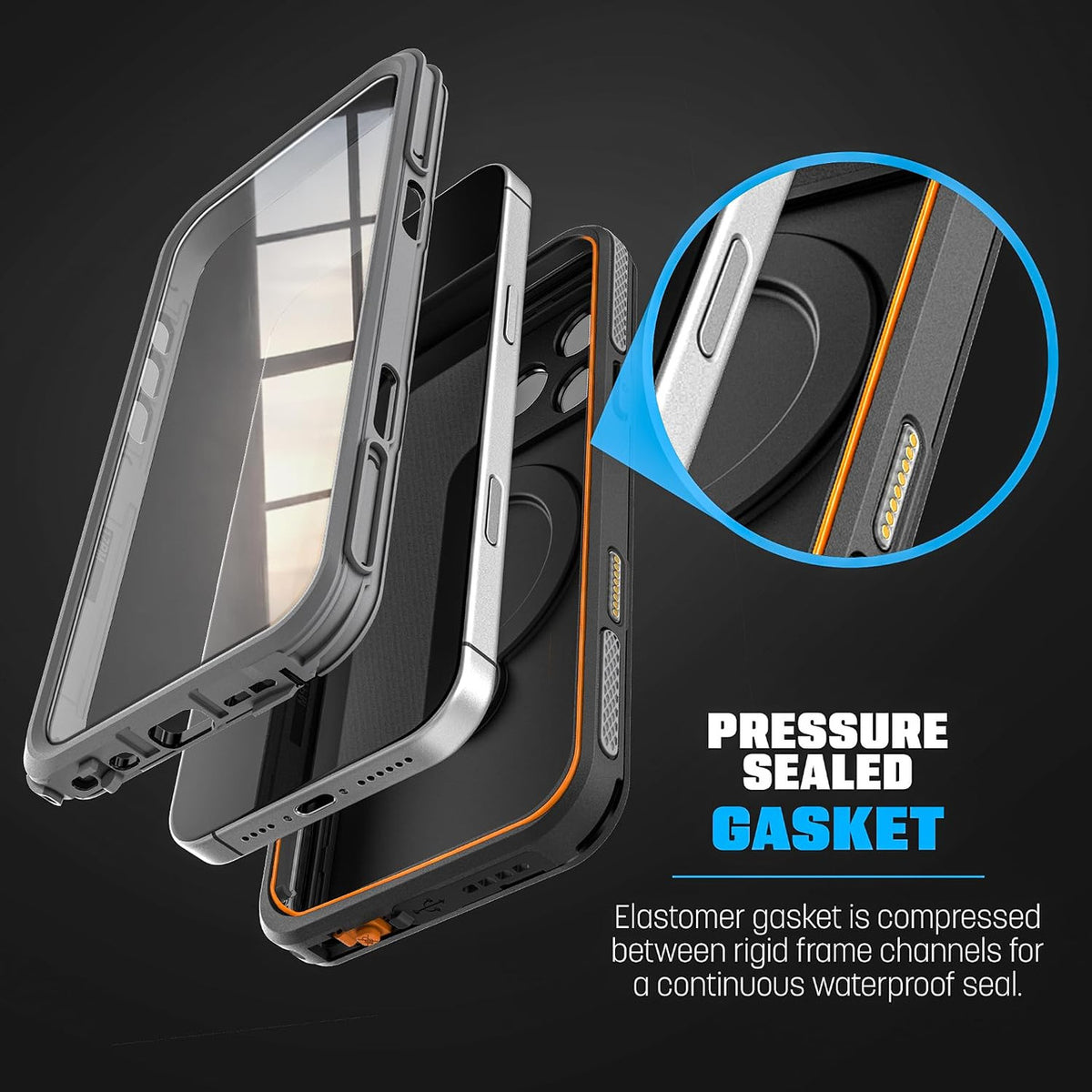 Encased Waterproof with Magnetic Kickstand Case iPhone 18 Pro - Black