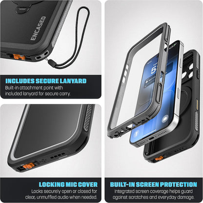 Encased Waterproof with Magnetic Kickstand Case iPhone 18 Pro - Black