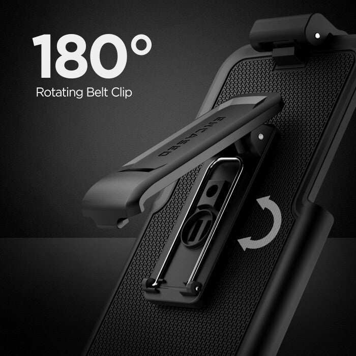 Encased Titan Waterproof Case iPhone 17 Air with Belt Clip Holster - Black/Clear