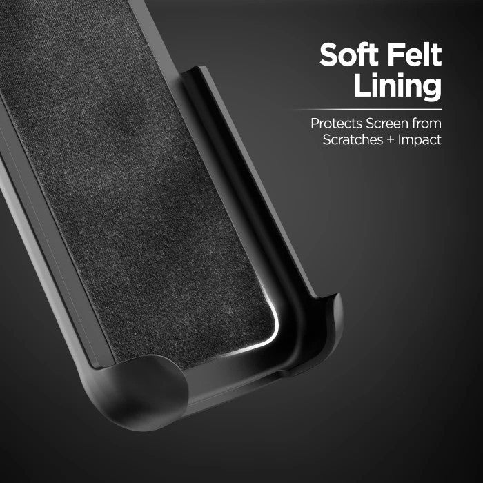 Encased Titan Waterproof Case iPhone 17 Pro with Belt Clip Holster - Black/Clear