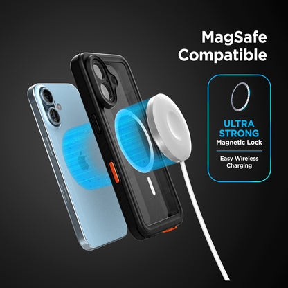 Encased Waterproof Case iPhone 16 with Belt Clip Holster - Clear