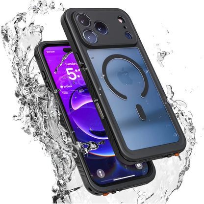Encased Titan Waterproof Case iPhone 17 Pro with Belt Clip Holster - Black/Clear