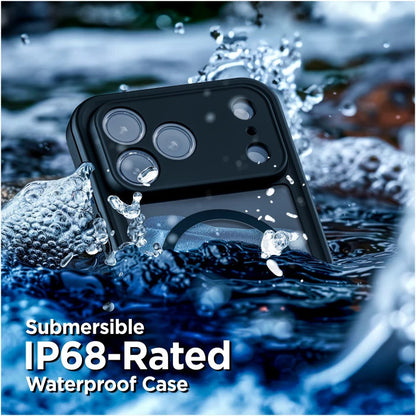 Encased Titan Waterproof Case iPhone 17 Pro with Belt Clip Holster - Black/Clear