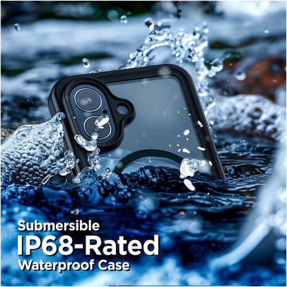Encased Titan Waterproof Case iPhone 17 with Belt Clip Holster - Black/Clear