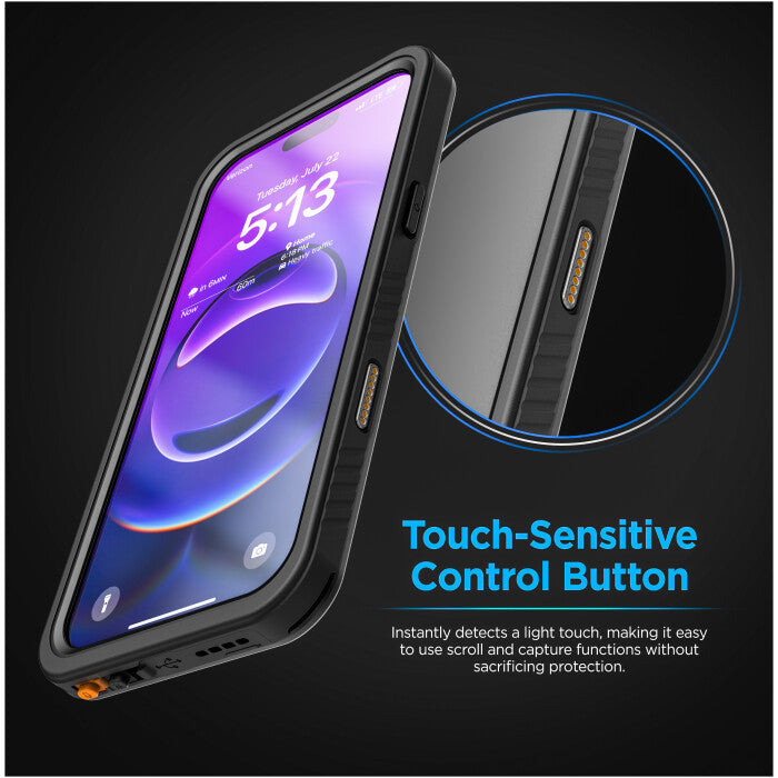 Encased Titan Waterproof Case iPhone 17 Air with Belt Clip Holster - Black/Clear