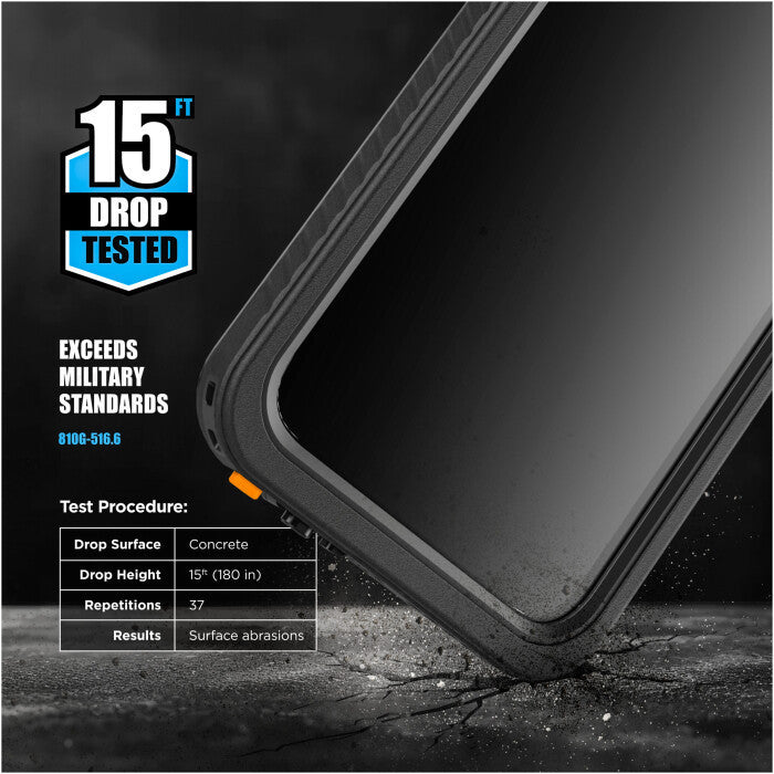 Encased Titan Waterproof Case iPhone 17 with Belt Clip Holster - Black/Clear